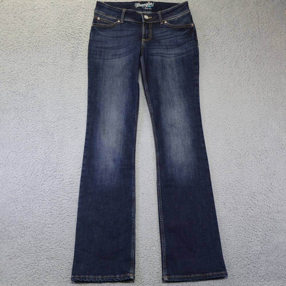 Wrangler Womens Dark Wash Bootcut Jeans Blue Denim Mid Rise 30x32